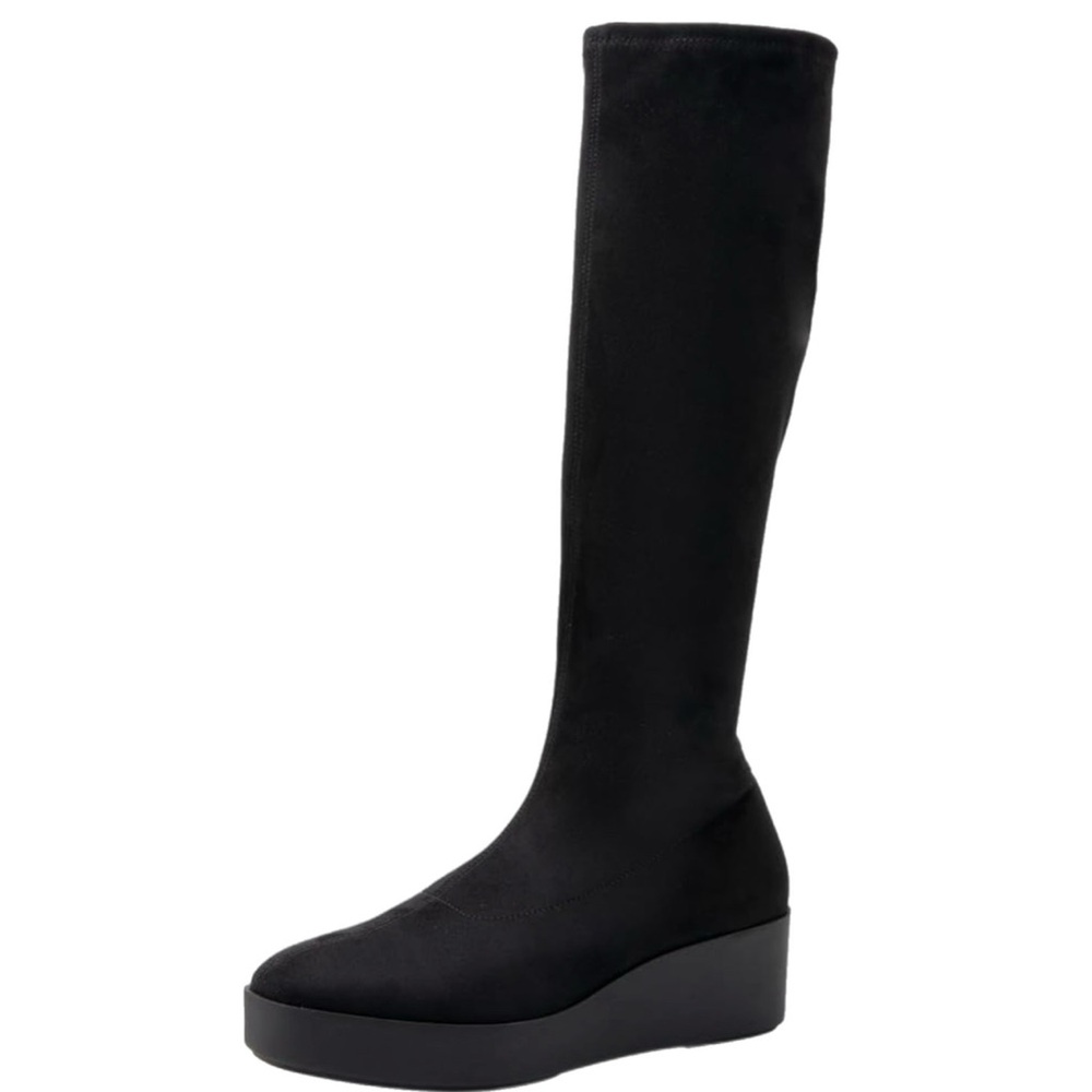 AEROSOLES Elegant Black Platform Knee-High Boots